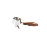 Manico For Caffè Con Fondo A Doppia Orecchio Da 51 Mm, Compatibile Con DeLonghi EC221/ECO311/EC156B, Con Cestello Filtro(L walnut wood)