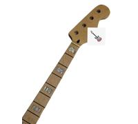 Manico for chitarra elettrica Jazz Bass a 20 tasti in acero durevole sostituzione della parte fai da te superiore con intarsio classico a blocchi for l'aggiornamento
