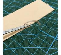 Manico in acciaio con bordo in pelle manico in acciaio con manico in pelle fai da te strumento di taglio in pelle professionale in lega in acciaio per pelle nero argento (0,7 mm)