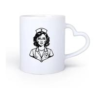 Manico in ceramica a forma di cuore Tazze da tè e caffè eleganti una silhouette di un'infermiera clip art design di un uomo che allatta 11oz/320ml per ufficio, casa