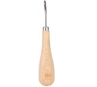 Manico in faggio a punta in pelle con foro in acciaio a cono rombo con punta diamantata per progetti di artigianato in pelle e lavorazione professionale in pelle (testa curva)