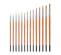 Manico in legno Fine Dettaglio Pennello Setole Nylon Miniatura Per Acrilico Acquerello Guazzo Olio Viso Pittura Professionale Nylon Pennello Per Artisti