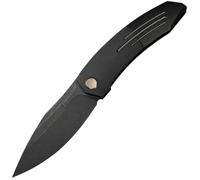 Manico in titanio nero WE Lama in Bohler M390 con finitura stonewashed nera Blocco liner incassato W