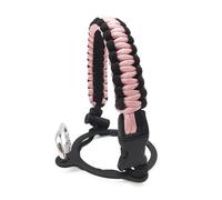 Manico isolato per bottiglie a bocca larga, cordino per bottiglia d'acqua, maniglia con moschettone di sicurezza, maniglia per bottiglia d'acqua, Nero Rosa Chiaro