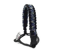 Manico isolato per bottiglie a bocca larga, cordino per bottiglia d'acqua, maniglia con moschettone di sicurezza, maniglia per bottiglia d'acqua, Nero Blu Camou
