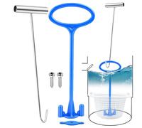 Manico per cestino per skimmer da piscina, gancio per manico per cestino da skimmer, manico per cestello filtro per skimmer da piscina, strumento di rimozione dei rifiuti ad alta resistenza