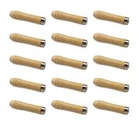 Manico per Lime in Legno Con Robusto Collare in Metallo - per Lime da 4-6 Pollici, Lunghezza 90 mm, 15 Pezzi