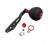 Manico per mulinello da pesca in carbonio, braccio singolo, per mulinelli da casting Daiwa, impugnatura EVA, lunghezza 92,5 mm (rosso tipo mano sinistra)