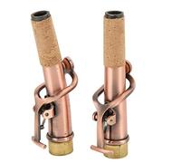 Manico Per Sassofono Soprano, 2 Pezzi Manico Per Sassofono Curvo Dritto in Metallo Ottone con Kit di Accessori di Ricambio in Sughero Per Sassofono Soprano(Rosso Antico)