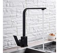 Manico quadrato del rubinetto della cucina nera Mattle 304 304 Canna montata Cucina Montato Cucina 360 Miscelatore di acqua fredda Calda Calda Tap Style Style Style LWX