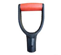 Manico resistente con impugnatura a D per vanga e forcella, 31 mm, in plastica, ricambio per prato, paesaggistica, cortile, lavoro, rimozione neve (rosso-nero)