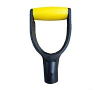 Manico resistente con impugnatura a D per vanga e forcella, 31 mm, in plastica, ricambio per prato, paesaggistica, cortile, lavoro, rimozione neve (giallo-nero)