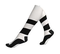 Manicotti a compressione per polpaccio elastici moderni in bianco e nero archi astratti di metà secolo, supporto per le gambe per uomo donna 1 nero