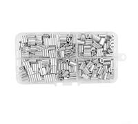 Manicotti a crimpare in alluminio a 8 forme, 300 pezzi per bloccaggio sicuro di cavi e funi metalliche, misure M1.2 M1.5 M2.0