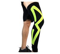 Manicotti Compressivi Per Gambe 1 pezzo di manicotto di compressione for tutta la gamba for donne e uomini, supporto for ginocchio lungo, protezione for corsa, basket, ciclismo, sport(Green,XL)
