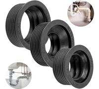 Manicotti in gomma a sifone, 3 pezzi, NW30/40, NW30/50, NW40/50, per tubo di scarico DN40 - DN50 interno Ø 40-50 mm e tubo sifone da 1 ¼" - 1 ½" esterno Ø 28-40 mm