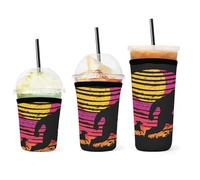 Manicotti isolanti lavabili per caffè freddo, per bevande fredde, bevande, manicotto riutilizzabile per tazza in neoprene nero Full Moon Sasquatch