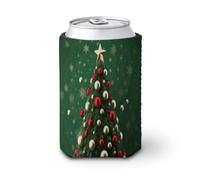 Manicotti isolati riutilizzabili per tazze da caffè, a forma di albero di Natale, rotondi, resistenti, in neoprene, per bevande fredde e calde, porta bevande per caffè freddo
