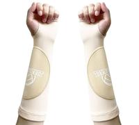 Manicotti per braccia da pallavolo per bambini e adulti, maniche da pallavolo per adolescenti, ragazze, ragazzi, maniche a compressione per avambraccio, Beige, Small