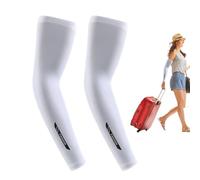 Manicotti per braccio estivi, maniche per braccio di raffreddamento | Maniche sottili estive per uomo donna - Sport Lovers UPF50+ Manicotti di protezione UV per equitazione, campeggio, co, bianco, L
