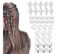 Manicotti per capelli per trecce, per capelli per trecce, 40 gioielli dreadlock per capelli in metallo, gioielli decorativi dreadlock per capelli, eleganti per uomo e donna