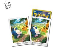 Manicotti per carte Pokemon Kanto's Adventure Pikachu & Snorlax 64 pezzi. TCG...