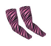 Manicotti per uomo donna - rosa nero zebra stampa a righe raffreddamento protezione solare maniche braccio sport per coprire le braccia