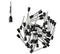 Manicotti terminali 1,50 mm², nero, isolati, lunghezza manicotto 18 mm, lunghezza totale 25,2 mm, 50 pezzi