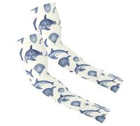 Manicotti unisex traspiranti ed elastici, con protezione UV, per guida, pendolarismo, elastici, per la maggior parte delle braccia, oceano, fauna selvatica, vintage, motivo tartaruga