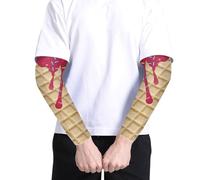 Manicotto a compressione per baseball, maniche rinfrescanti per braccia, protezione per gomito con combinazione di colori, tema ghiaccio, protezione UV, per donna, ciclismo, esercizio, viaggi, pesca