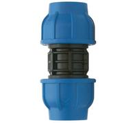 acquaverde Manicotto a Compressione Raccordo PN16 Connettore ad Alta Pressione per Tubi e Sistemi Irrigazione, Nero - Orto Facile (2, 25 x 25 mm)