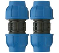 acquaverde Manicotto a Compressione Raccordo PN16 Connettore ad Alta Pressione per Tubi e Sistemi Irrigazione, Nero - Orto Facile (1, 32 x 32 mm)