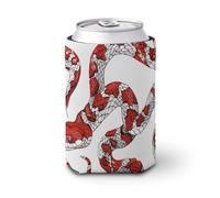 Manicotto a serpente rosso e bianco per bevande fredde, resistente, riutilizzabile, isolato, compatibile con la maggior parte dei tipi di tazze