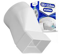 Manicotto Adattatore da Tubo Tondo Ø 100 mm a Tubo Rettangolare 55x110 mm in Plastica - Garanzia di 10 Anni - MONTERAL