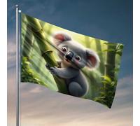 Manicotto con le regole del koala nella foresta di bambù, decorazione per casa e bar, decorazione per la stanza dei ragazzi (30 x 45 cm)