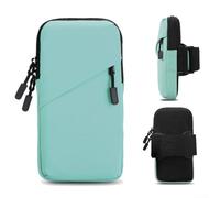 Manicotto da braccio per cellulare da corsa e ciclismo, con design stabile e non oscillante, rinforzo a doppio nastro e ampi scomparti per piccoli oggetti (verde)