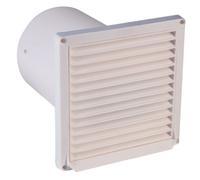 Manicotto da Parete Tubo Tondo Ø 125mm Ventilazione Bianco Aussengitter Ritenuta