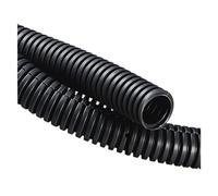 Manicotto di protezione del filo di plastica, Tubo flessibile ondulato isolato(Black Open,OD 21mm)