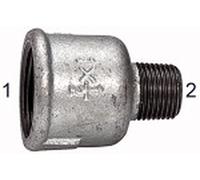 Manicotto di riduzione 246, IG/AG, Rp 3/8, R 1/4, temperatura di funzionamento da -20 °C a 300 °C, nero temperato, zincato a fuoco, DIN EN 10242