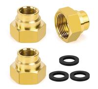 Manicotto di Riduzione in Ottone 3/4" Femmina a 3/8" Femmina, Adattatore Connettori Filettati Interni, Raccordi a Doppia Presa per Tubo di Collegamento (6 Pezzi)