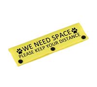 Manicotto divertente per guinzaglio per cani con scritta "Please Keep Your Distance Dog Leash Wrap Sleeve Alert Tag Pet Birthday Gift (Si prega di Distance-YE Sleeve)