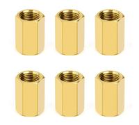 Manicotto in Ottone, 6 Pezzi 1/8" Femmina a 1/8" Femmina Filetto Raccordo Filettato Raccordi Giunto Esagonale Connettori Diritti per Collegamento Tubo
