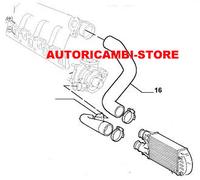 MANICOTTO INTERCOOLER FIAT MULTIPLA 1.9 JTD 115 cv da INTERCOOLER a ASPIRAZIONE
