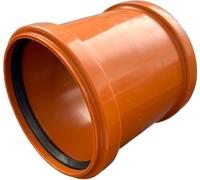 Manicotto KG DN 200 PVC-U SN8 | Manicotto di scorrimento con guarnizione | per sistemi di drenaggio esterno | 2 guarnizioni in gomma | installazione acque reflue | sistema di tubi fognari