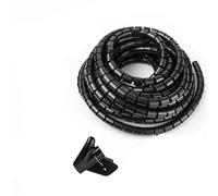 Manicotto per la gestione dei cavi, Guaina avvolgicavo a spirale, 10 metri, multicolore, 8-22 mm(Black,10mm x 10 Meter)