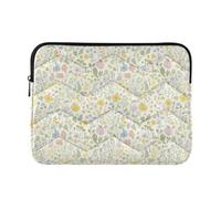 Manicotto per laptop gonfio crema floreale estetica | Custodia leggera per laptop per pendolari quotidiani durante il trasporto della borsa, taglia M