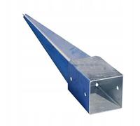 Manicotto per pali in acciaio zincato a caldo, 80 x 80 mm, lunghezza 750 mm, manicotto per pali in legno quadrato, ancoraggio a terra per pali in legno