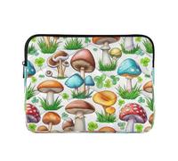 Manicotto protettivo per computer portatile con funghi colorati, trapuntato, per tablet, 13-14 pollici