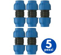 acquaverde Manicotto a Compressione Raccordo PN16 Connettore ad Alta Pressione per Tubi e Sistemi Irrigazione, Nero - Orto Facile (1, 16 x 16 mm)