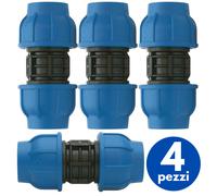 acquaverde Manicotto a Compressione Raccordo PN16 Connettore ad Alta Pressione per Tubi e Sistemi Irrigazione, Nero - Orto Facile (1, 20 x 20 mm)